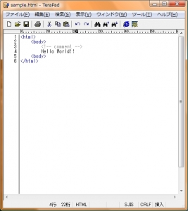 軽いテキストエディタ TeraPad