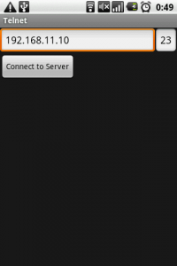 HT-03Aでtelnet接続するアプリ telnet