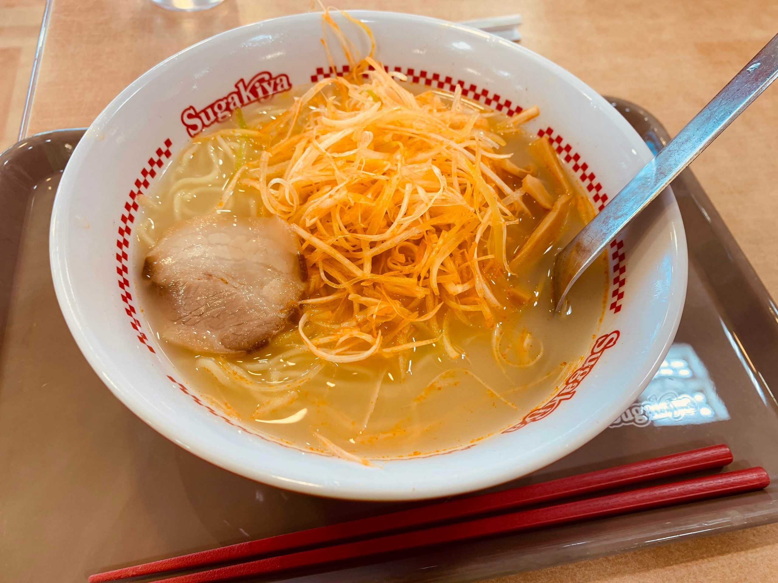 スガキヤの”ピリ辛ネギラーメン”を食べてみる