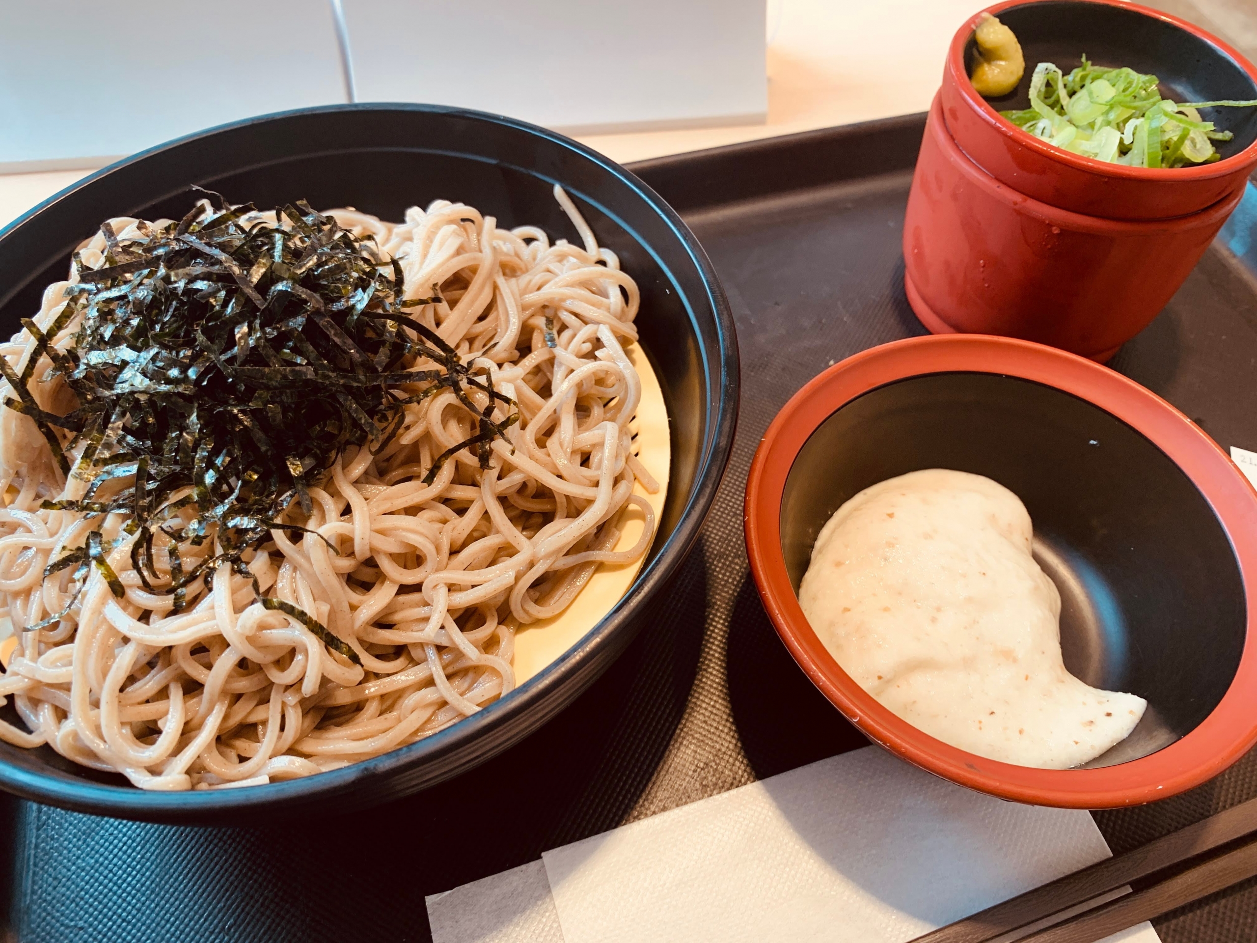 権現湖PAの松のやで”とろろざるそば”を食べてみる