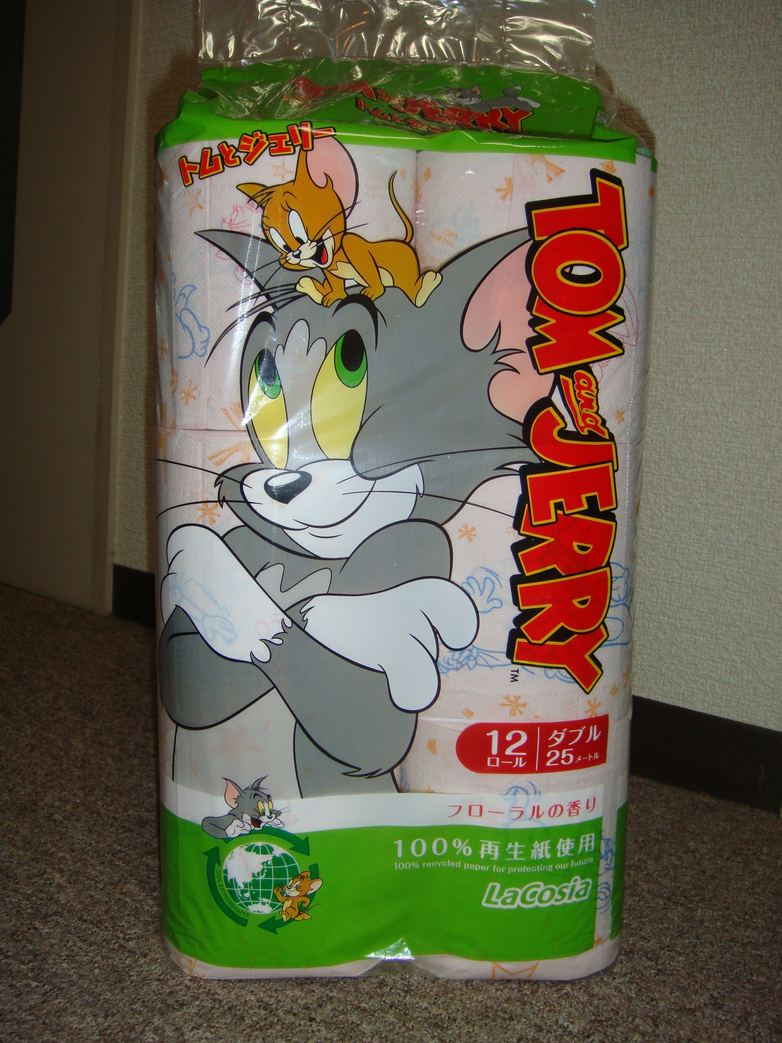 TOM & JERRYなトイレットペーパーを使ってみる