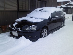 レガシィに積雪…